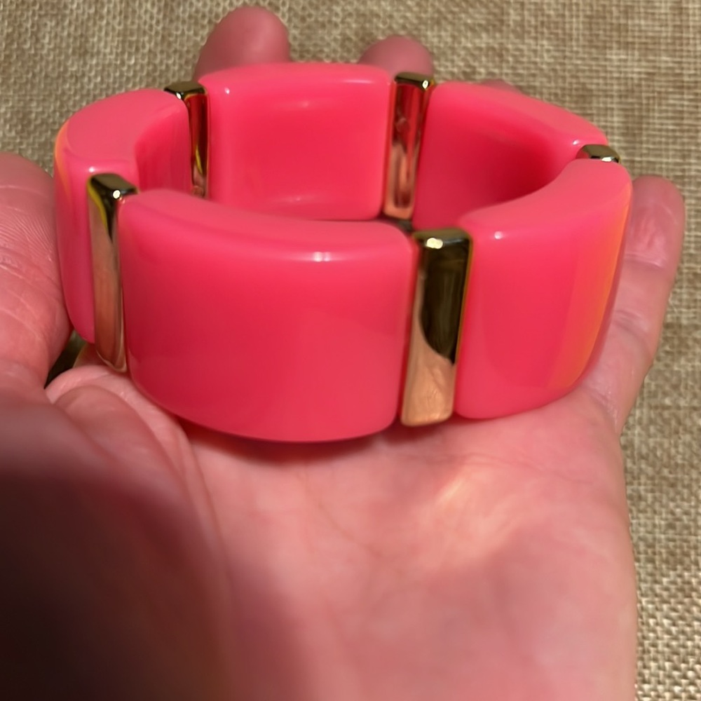 Bright Pink Stretch Vintage Bracelet Y2K New Old Stock - Picture 4 of 4